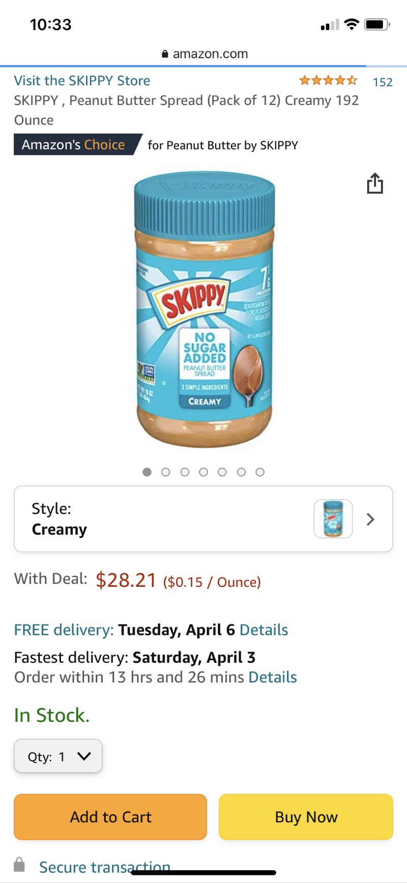 Amazon.com : SKIPPY, 花生黄油酱12瓶