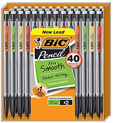 Amazon.com : BIC Xtra-Smooth Mechanical Pencil, Medium Point (0.7 mm), 40-Count : Office Products自动笔