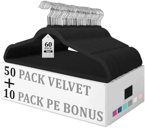 Flysums Premium Velvet Hangers 50 Pack 衣架