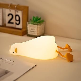 Cute Duck Lamp, 3 Level Dimmable Nursery Nightlight Rechargeable Touch Lamp