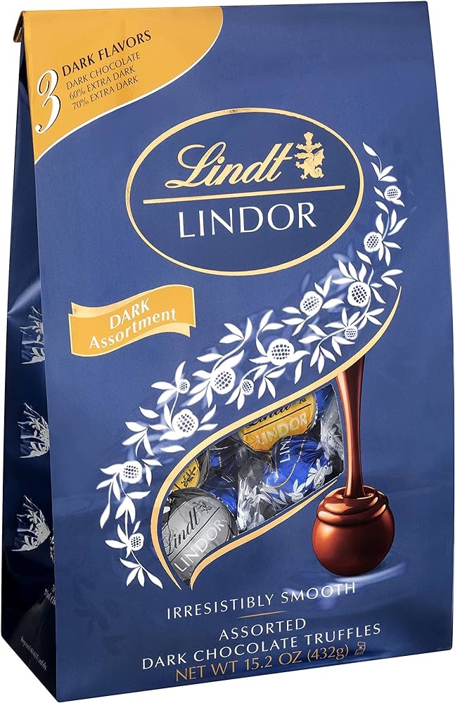 Amazon.com : Lindt LINDOR Assorted Dark Chocolate Candy Truffles, Assorted Chocolate with Smooth, Melting Truffle Center, 15.2 oz. Bag : Grocery & Gourmet Food