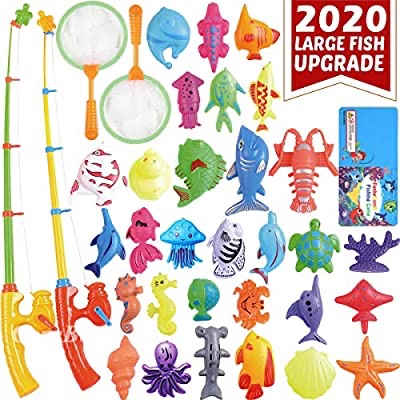 CozyBomB Magnetic Fishing Pool 玩具
ye e Game for Kids - Water Table Bath-tub Kiddie Party Toy with Pole Rod Net Plastic Floating Fish Toddler Color Ocean Sea Animals Age 3 4 5 6 Year Old: