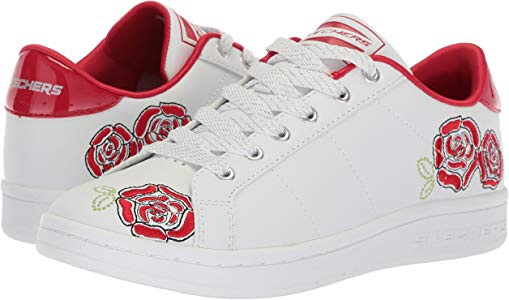 Skechers Kids Girls' Omne Sneaker, white/red, 11 Medium US Little Kid Running鞋子
