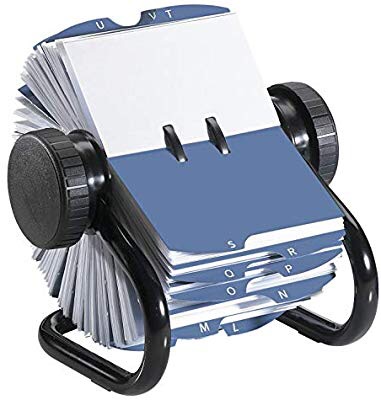 名牌夹Amazon.com : Rolodex Open Rotary Business Card File with 200 2-5/8 by 4 inch Card Sleeve and 24 Guide, 400-Card Cap, Black (67236) : Index Card Holder Round : Office Products
