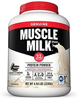 Muscle Milk Genuine Protein Powder, Cookies 'N Crème, 32g Protein, 4.94 Pound
