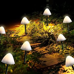 LiyuanQ 可爱小蘑菇造型太阳能花园灯 12个套组