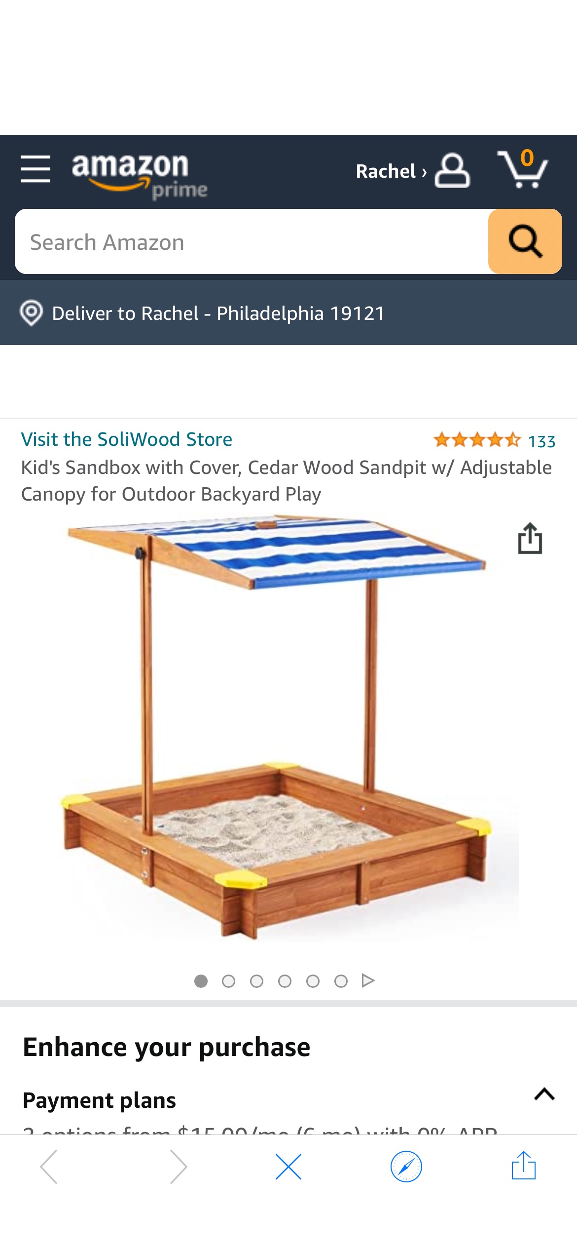 Amazon.com: Kid's Sandbox with Cover, Cedar Wood Sandpit w/ Adjustable Canopy for Outdoor Backyard Play : Toys & Games