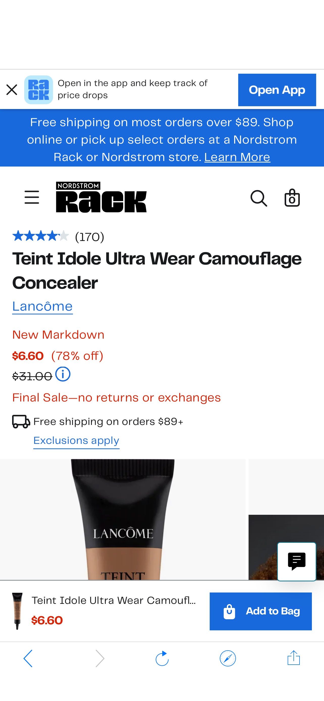 遮瑕霜Lancôme Teint Idole Ultra Wear Camouflage Concealer | Nordstromrack