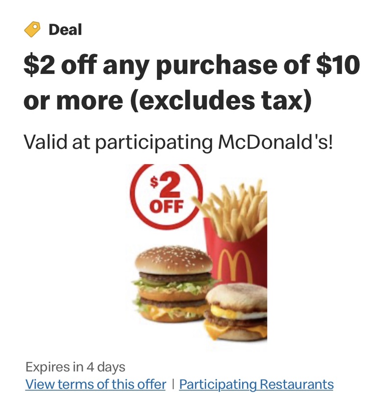 McDonald's: 麥當勞滿十刀減兩刀