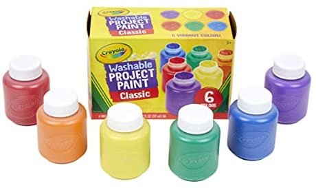 Crayola 可水洗儿童颜料6大瓶装，每瓶容量59ml
