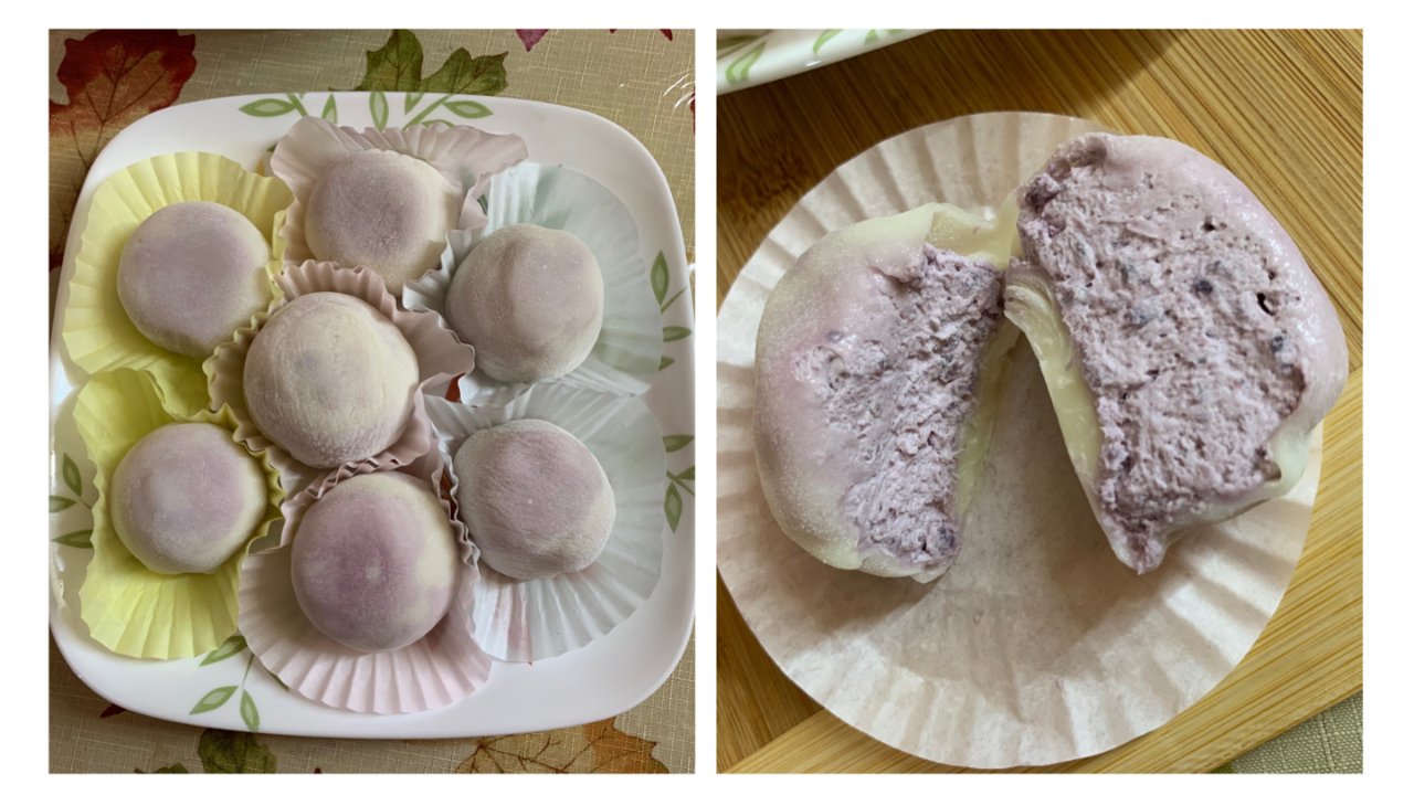 紫薯控必入👉🏻 💜紫薯奶油雪媚娘💜（冰淇淋大福）