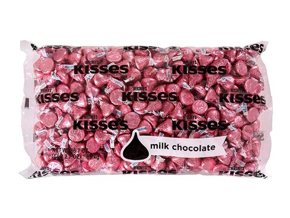 KISSES Pink Foils Milk Chocolate Candy, Bulk, 66.7 oz Bulk Bag