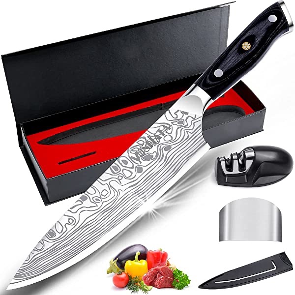 Amazon.com: 厨师刀 Chefs Knife 8 inch, 2 Piece Razor Sharp 3.5 inch Paring & Kitchen Knife