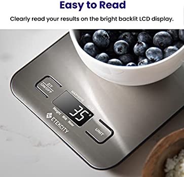 Amazon.com: Etekcity Food Kitchen Scale, Digital Grams and Ounces for Weight Loss, Baking, Cooking, Keto and Meal Prep, Medium, 304 Stainless Steel : Industrial & Scientific