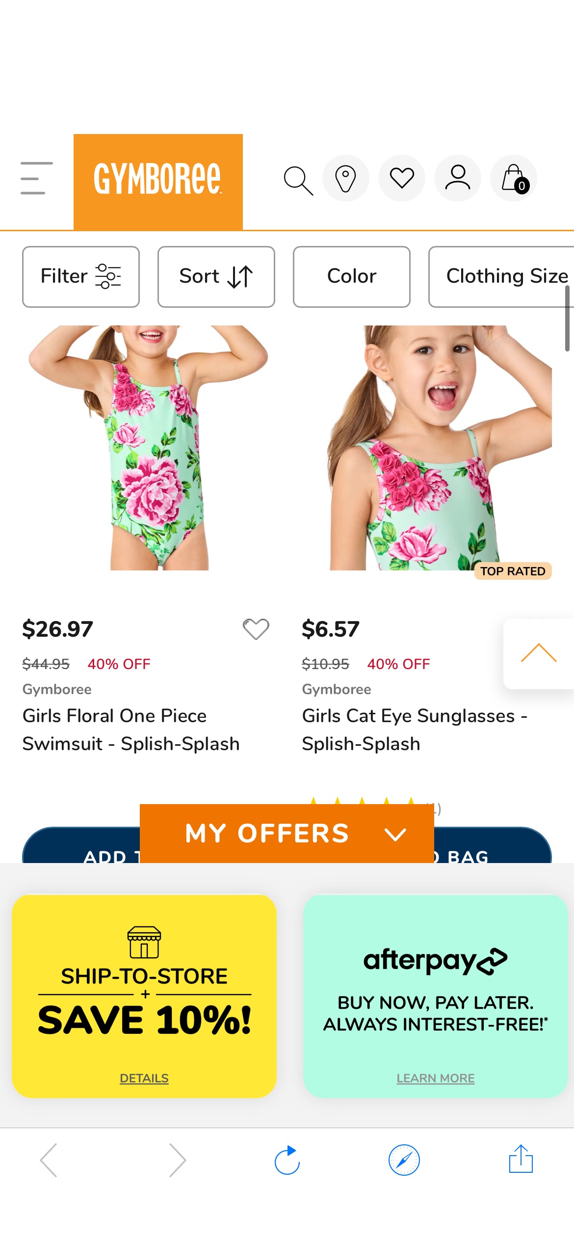 Kids Swimwear | Splish Splash | Gymboree 金宝贝：
 现在折扣高达 40%！ 购买最可爱的泳衣、凉鞋等 + 送货上门额外 10% 折扣！