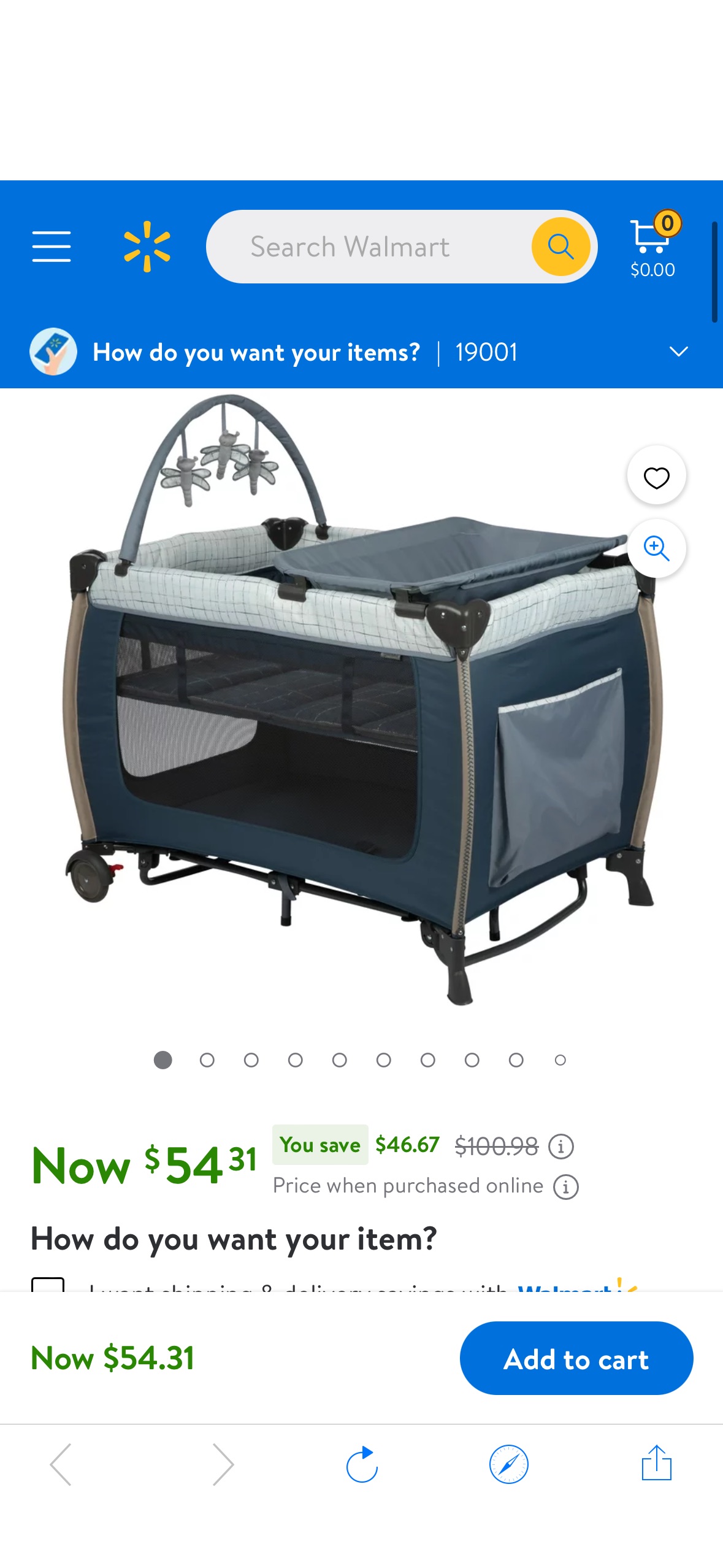 Monbebe Willow Rocking Play Yard with Full Size Bassinet, Plaid - Walmart.com