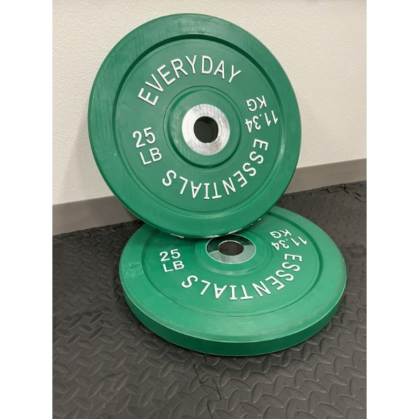 Color Coded Olympic Bumper Plate Weight Plate, 25 lbs Pair