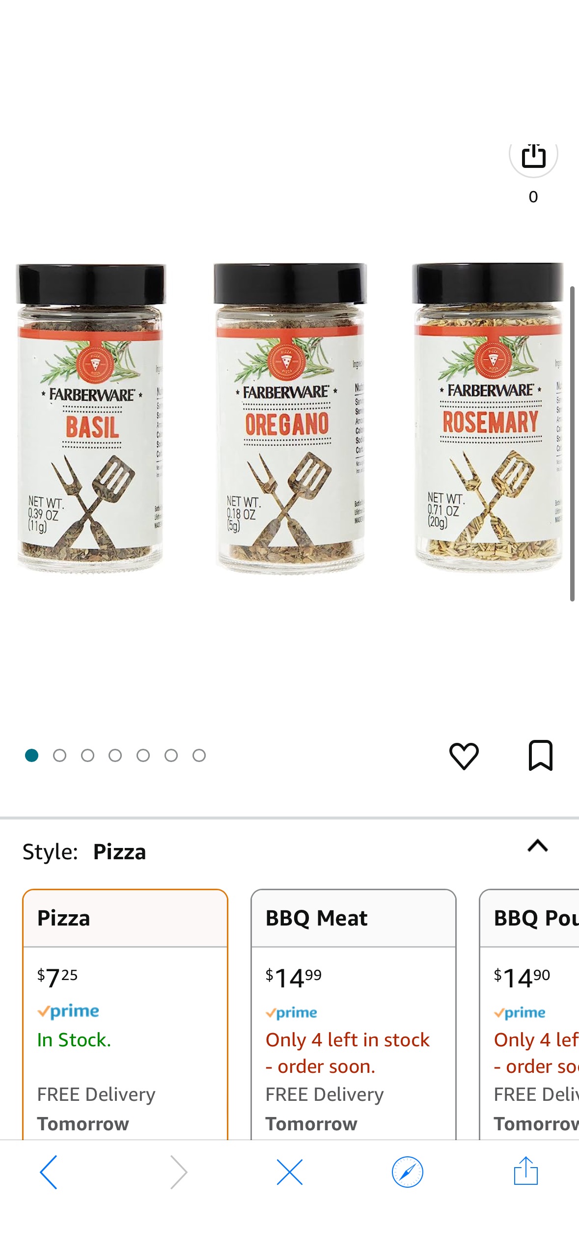 Amazon.com: Farberware Pizza Spice Blend Set (Basil, Oregano, Rosemary) In Glass Jars With Removable Sifter Caps For Sprinkling : Everything Else