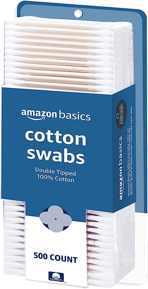 Amazon.com: Amazon Basics Cotton Swabs, 500 Count (Previously Solimo)