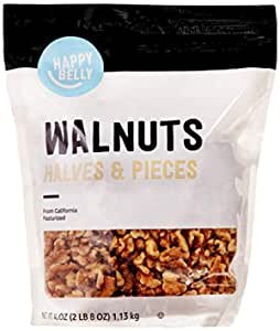 Happy Belly California Walnuts, Halves and Pieces, 40 Ounce
