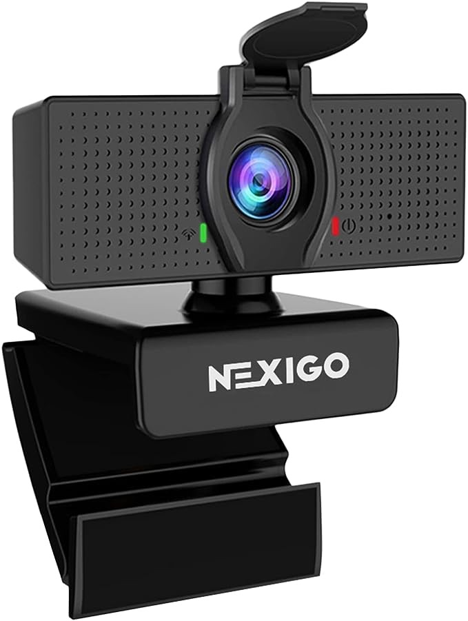 Amazon.com: NexiGo N620E 带灯网络摄像头、1080P 60FPS 自动对焦、ePTZ 2 倍数码变焦、即插即用、[附带软件]、FHD 流媒体网络摄像头、双立体声麦克风，适用于 Zoom Skype Teams、PC Mac 笔记本电脑台式机：