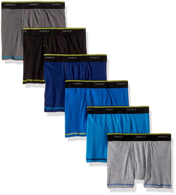 Boys' Cool Comfort Breathable Mesh Boxer Brief 6-Pack