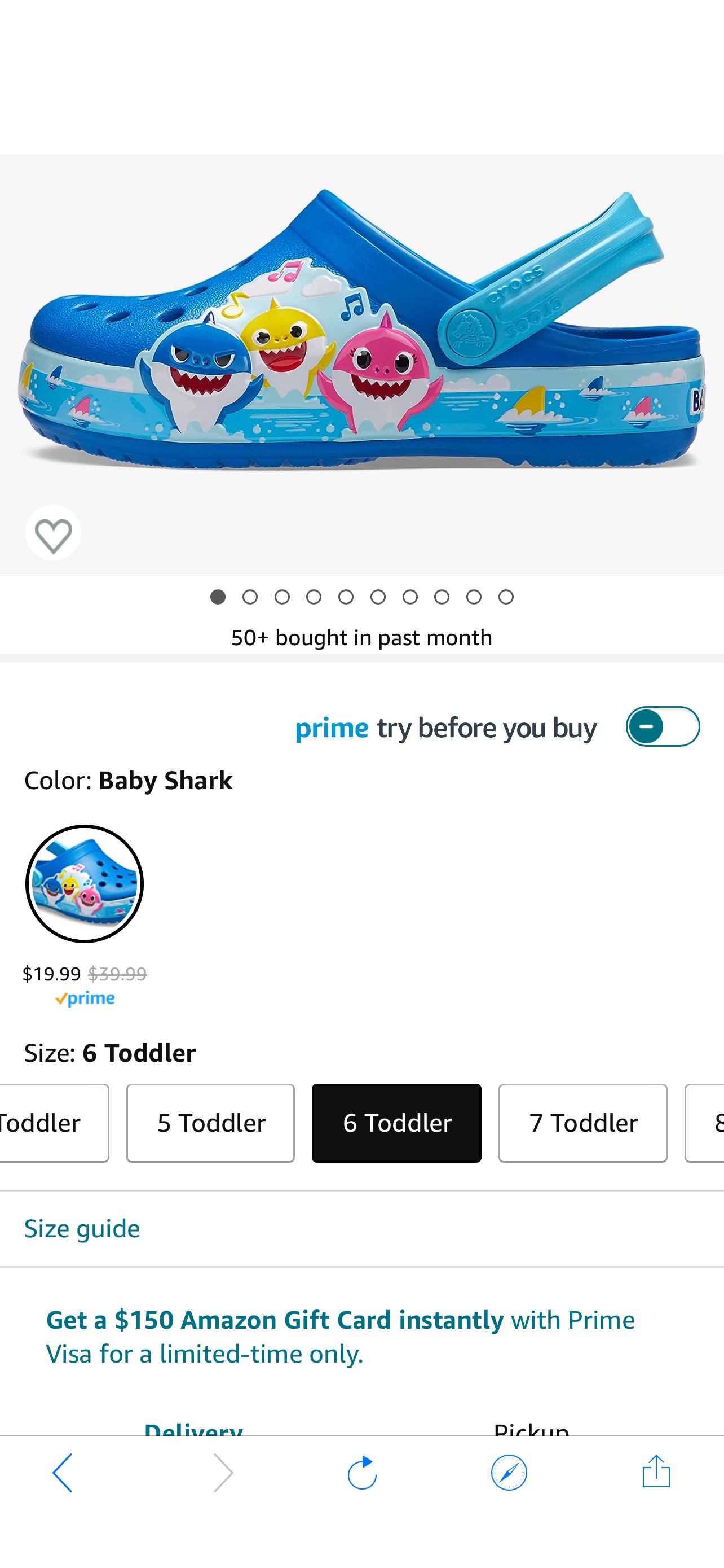 Amazon.com | Crocs Kids' Baby Shark Band Clog , Baby Shark, 10 Toddler | Clogs & Mules鞋