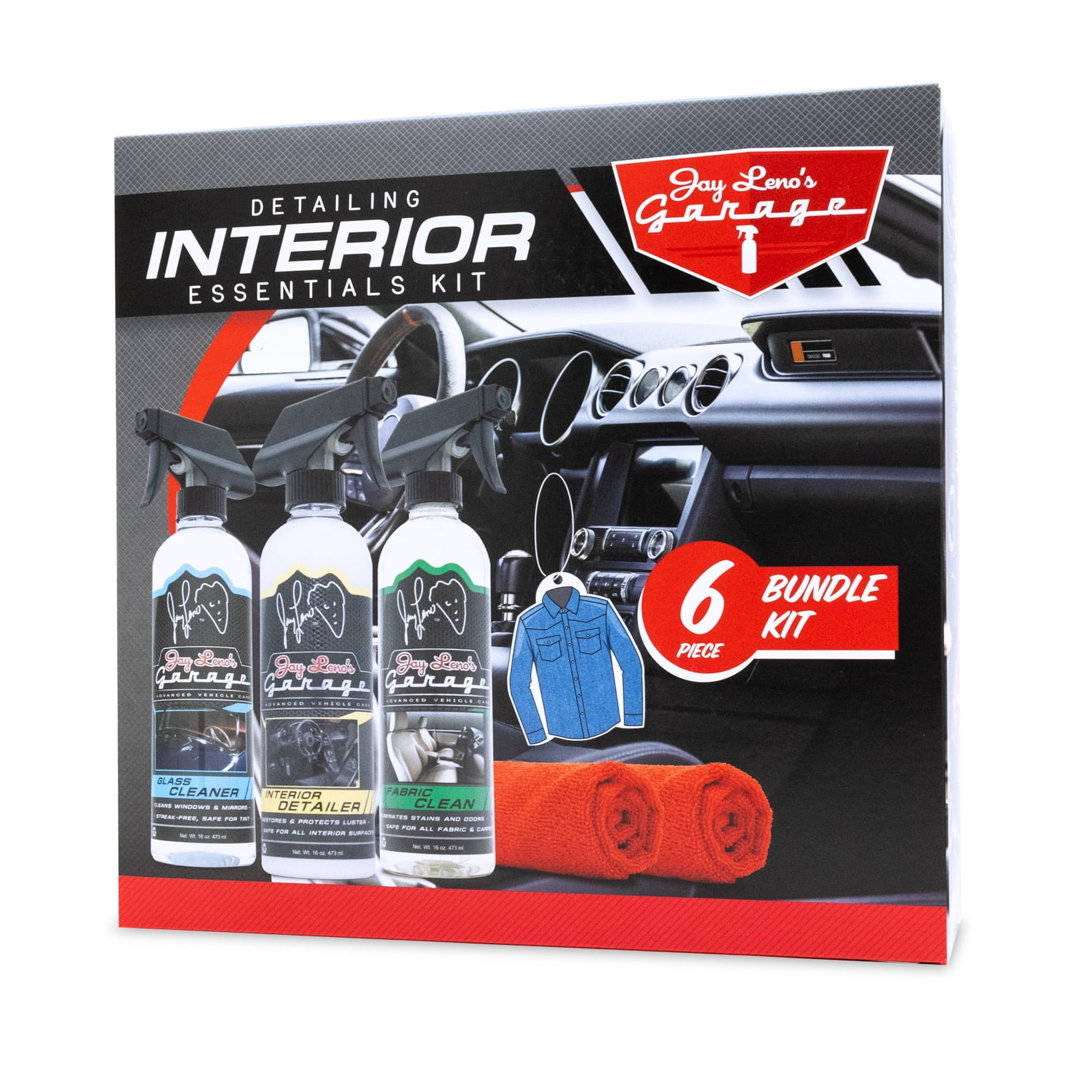 Jay Leno's Garage Interior Essentials Detailing Kit (6 Piece) - All-in-one Interior Car Cleaning Kit - Walmart.com