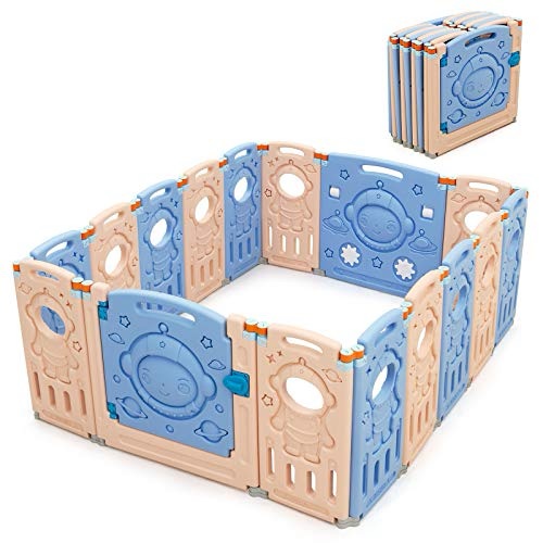 Amazon.com : Costzon Baby Play Yards - 16 Panel Foldable Thicken Baby Playpen宝宝围栏