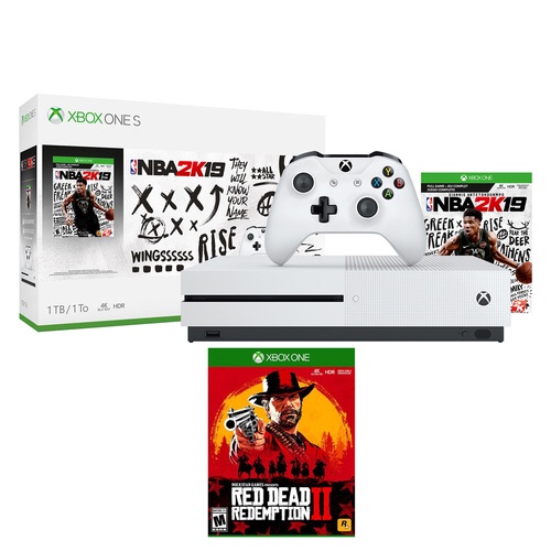 Microsoft Xbox OneS NBA 2K19 & Red Dead Redemption 2游戏套装