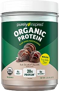 Amazon.com: Purely Inspired Plant-Based Protein Powder for Men &amp; Women, Rich Decadent Chocolate (16 Servings) - Vegan &amp; Organic - 20g of Pea Protein Powder for Smoothies &amp; Shakes 