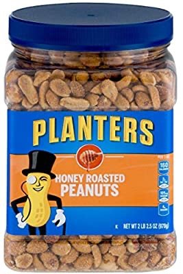 PLANTERS Honey Roasted Peanuts, 34.5 oz. Resealable Jars (Pack of 2) 