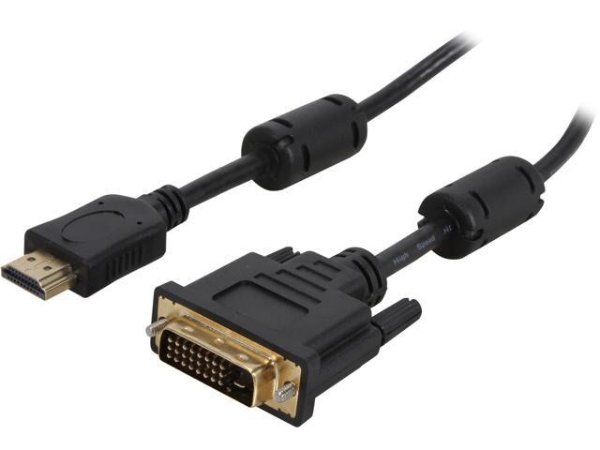 Coboc 6英尺HDMI 转 DVI-D (24+1) 公对公转接线 带屏蔽环