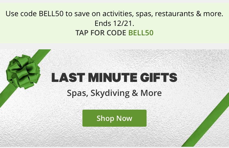 Groupon® activity 5折码save 50% use code bell50