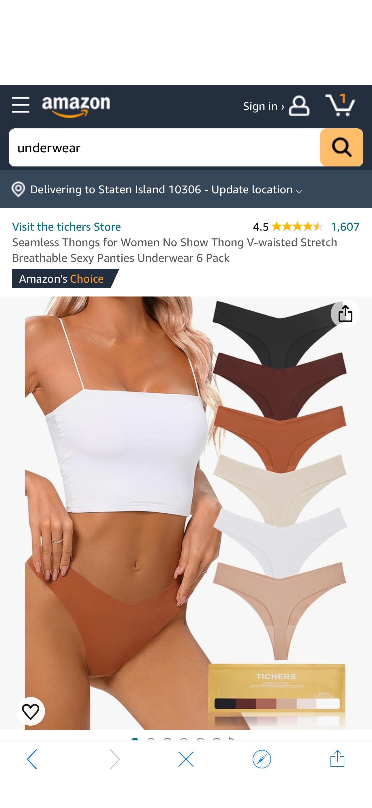 Amazon.com: tichers Seamless Thongs for Women No Show Thong V-waisted Stretch Breathable Sexy Panties Underwear 6 Pack : Clothing, Shoes & Jewelry