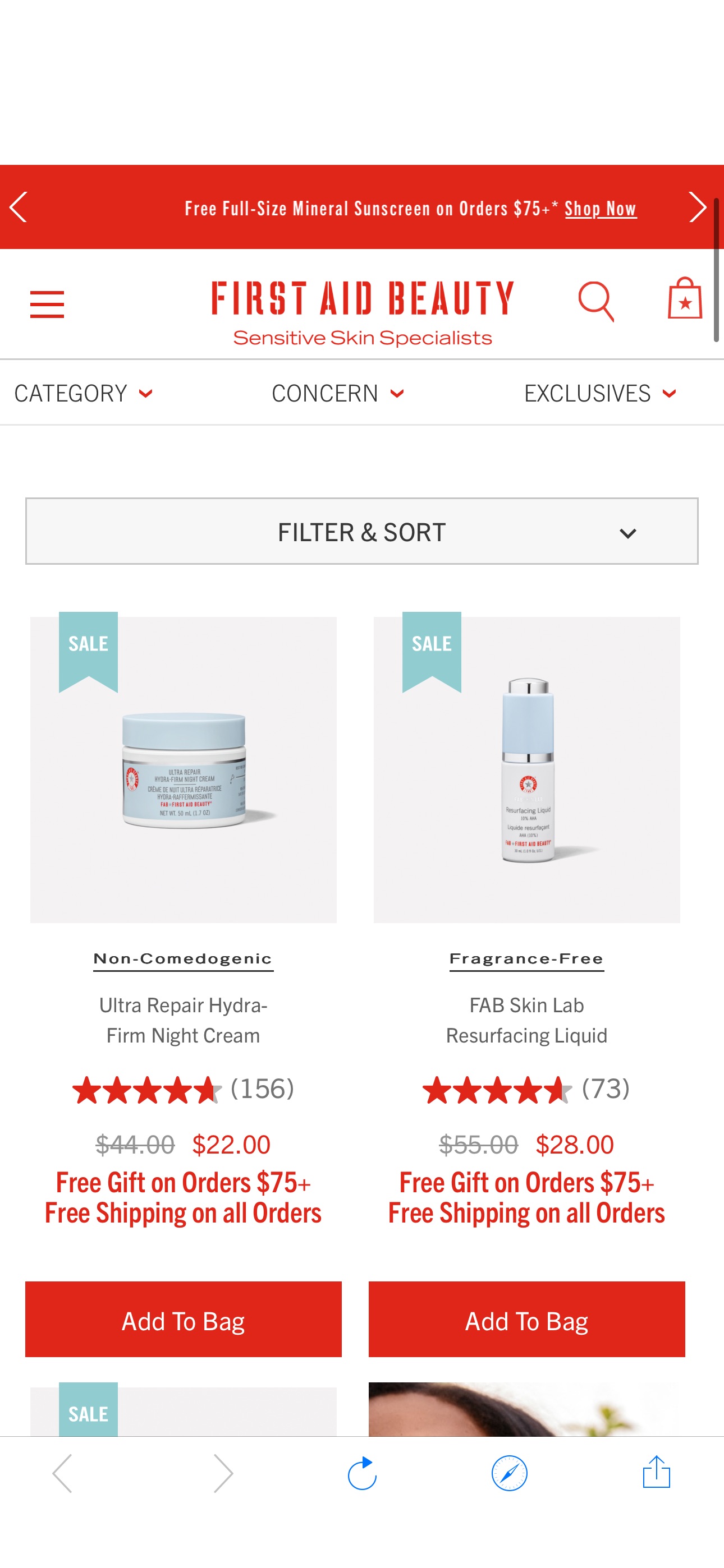 Skin Care Products Sale Online | First Aid Beauty 5折