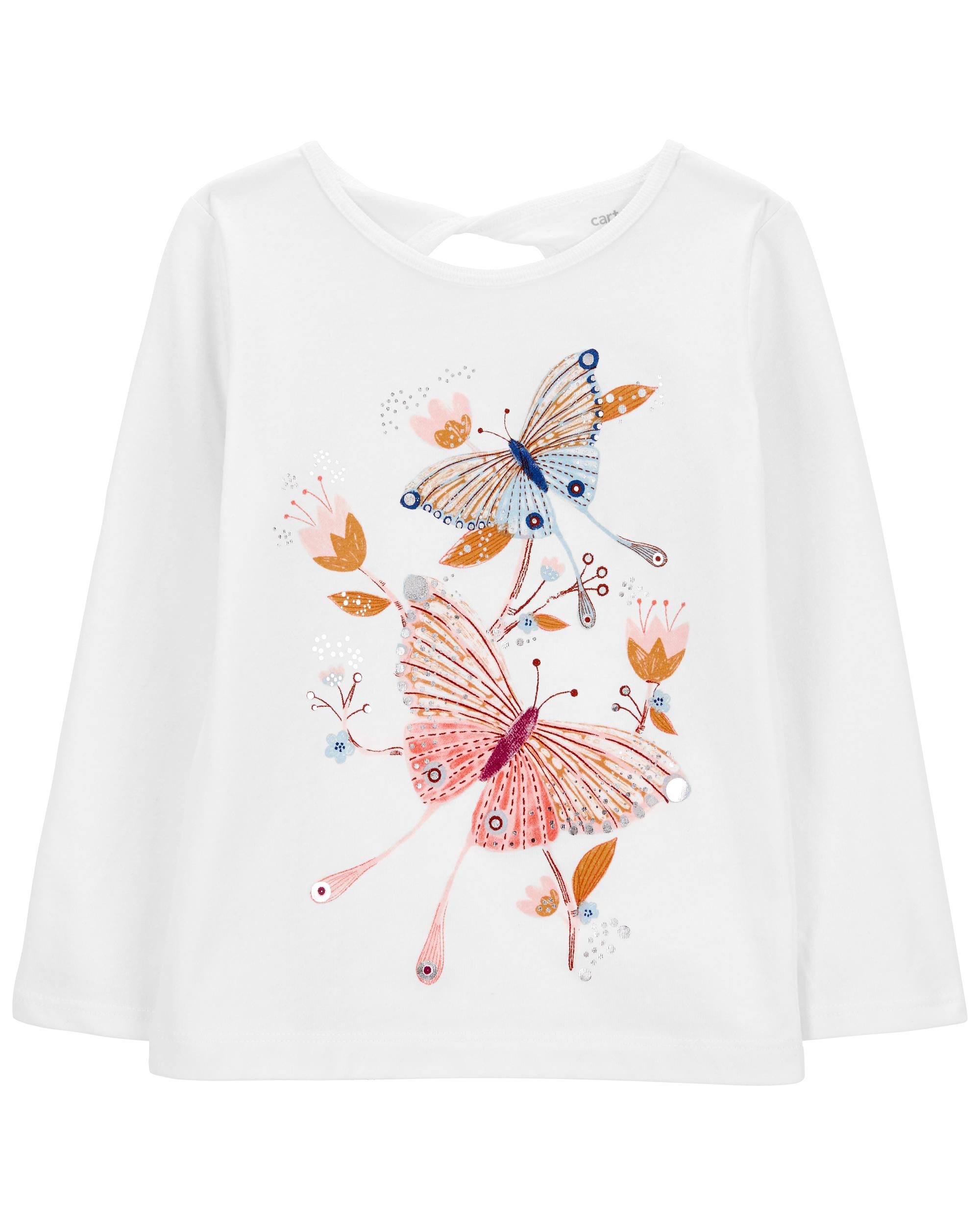 White Toddler Butterfly Jersey Top | carters.com