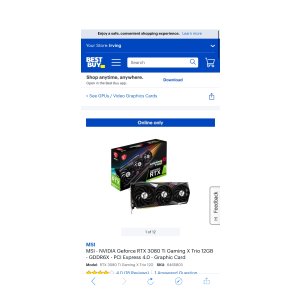 $1799.99 MSI NVIDIA Geforce RTX 3080 Ti Gaming X Trio 12GB GDDR6X PCI Express 4.0 Graphic Card RTX 3080 Ti Gaming X Trio 12G - Best Buy 微星3080ti 放货,手慢无。