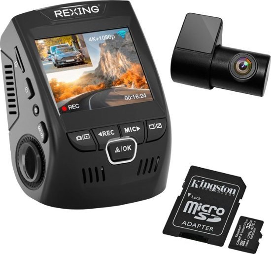 Rexing V1P Plus 4K 前后双摄 行车记录仪 含32GB内存卡