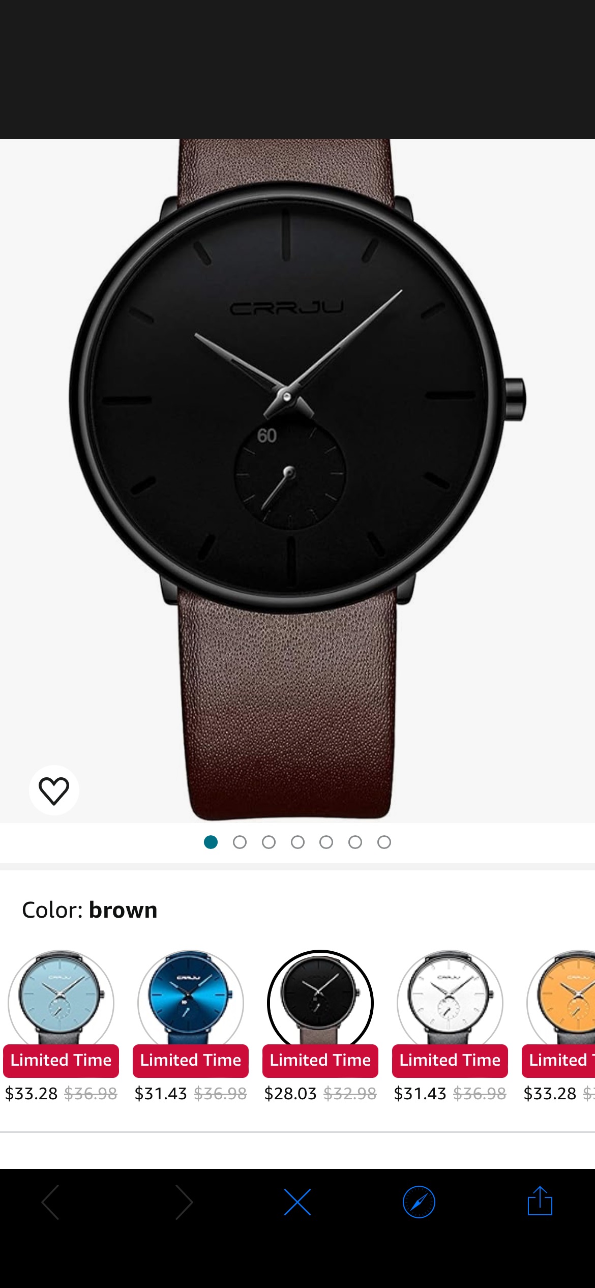 Amazon.com: Mens Watches Ultra-Thin Minimalist Waterproof-Fashion Wrist Watch for Men Unisex Dress with Leather Band-Black Hands （Brown Leather） : Clothing, Shoes & Jewelry