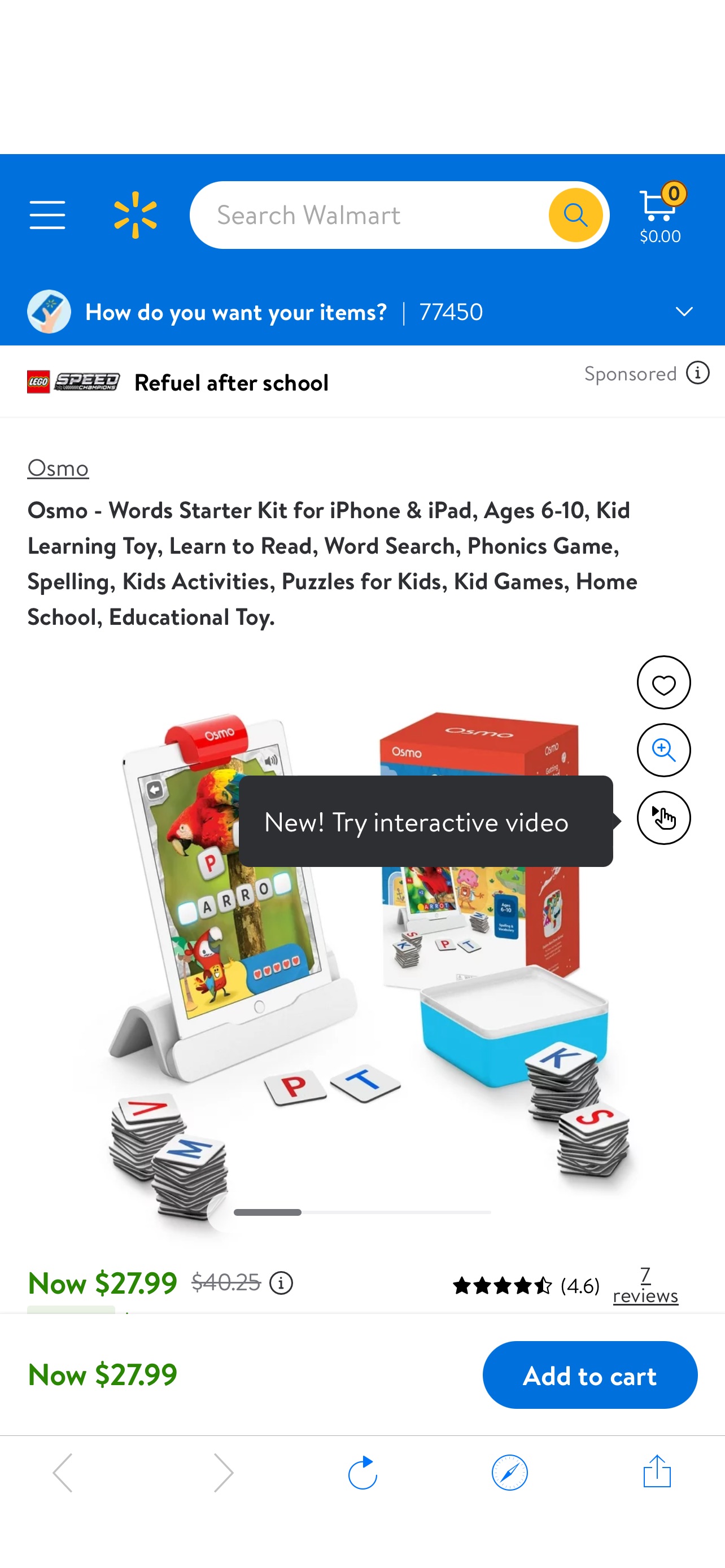 Osmo - Words Starter Kit for iPhone & iPad, Ages 6-10, Kid Learning Toy, Learn to Read, Word Search, Phonics Game, Spelling, Kids Activities, Puzzles for Kids, Kid Games, Home School, Educational Toy.