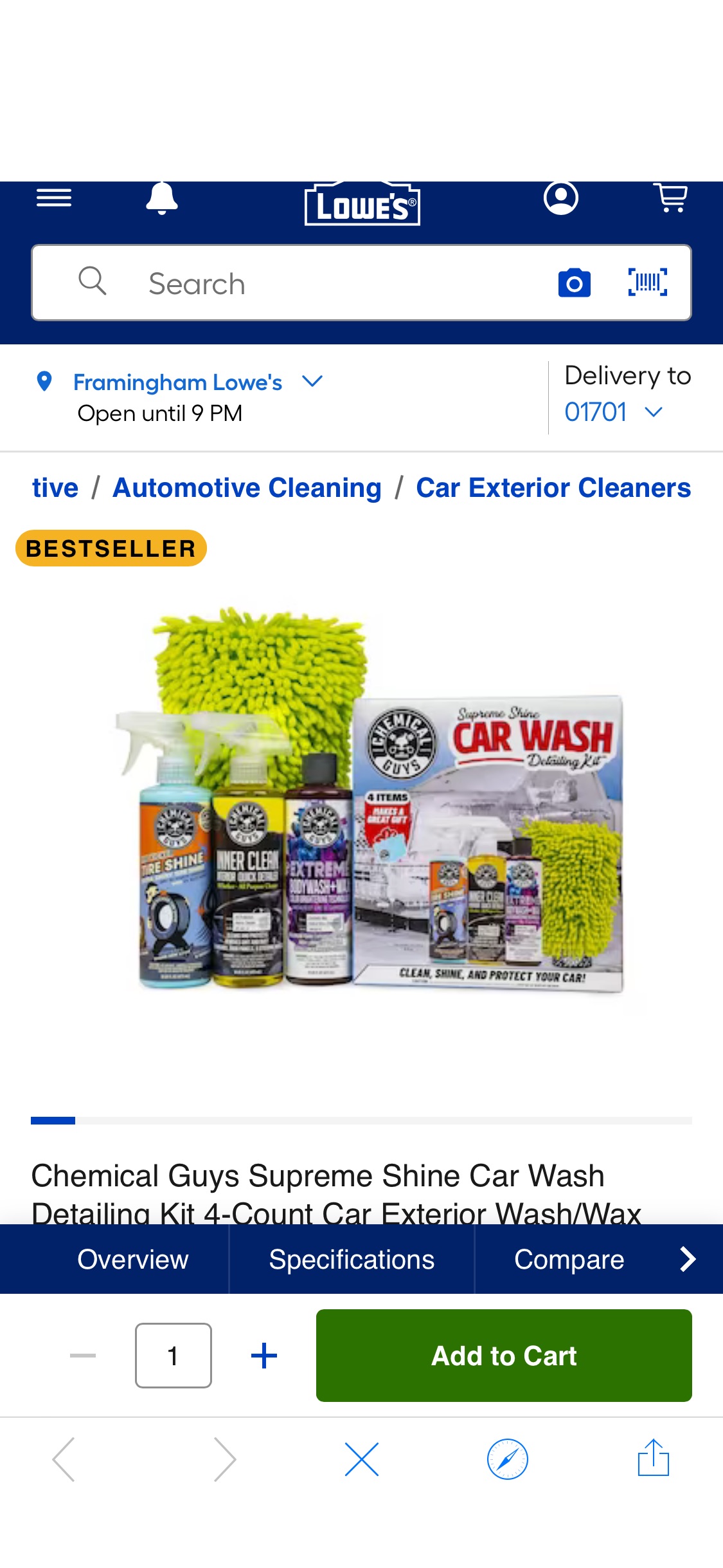 Chemical Guys Supreme Shine Car Wash Detailing Kit 4-Count Car Exterior Wash/Wax in the Car Exterior Cleaners department at Lowes.com