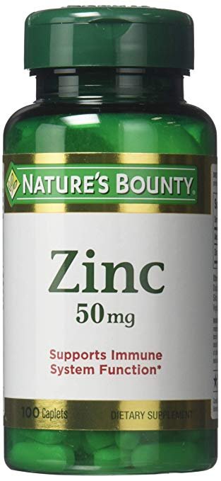 Nature's Bounty Chelated Zinc (Zinc Gluconate) 50mg, 100 Caplets