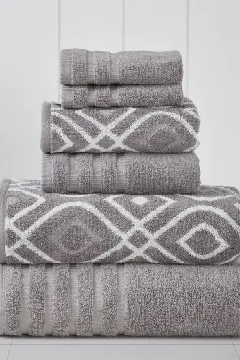 Nordstromrack ：Modern Threads Yard Dyed Towel 6-Piece Set 浴巾六件套灰色