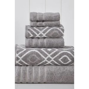 $13.99 Nordstromrack :Modern Threads Yard Dyed Towel 6-Piece Set 浴巾六件套灰色