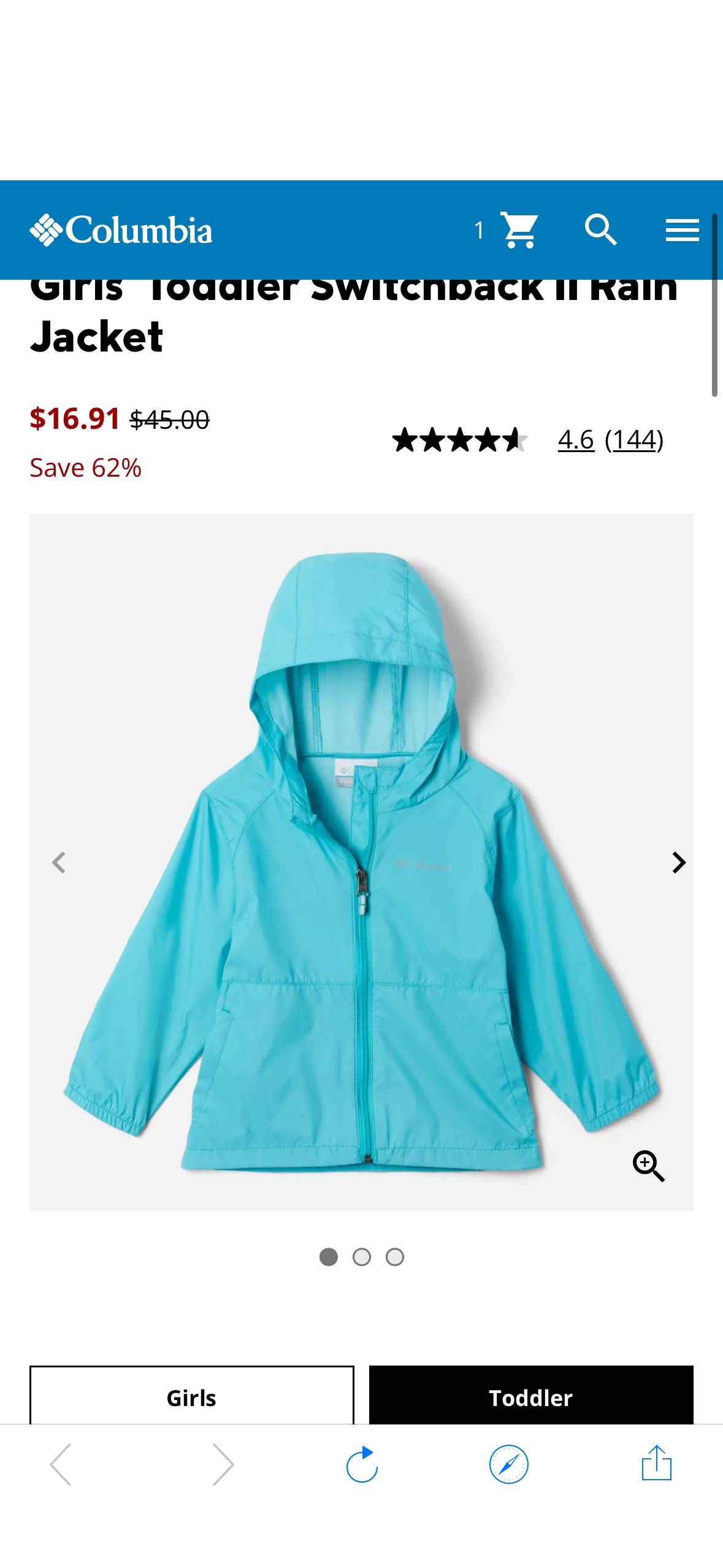 Girls' Toddler Switchback II Rain Jacket | Columbia Sportswear