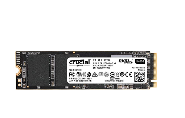 Crucial P1 1TB 3D NAND NVMe PCIe M.2 固态硬盘