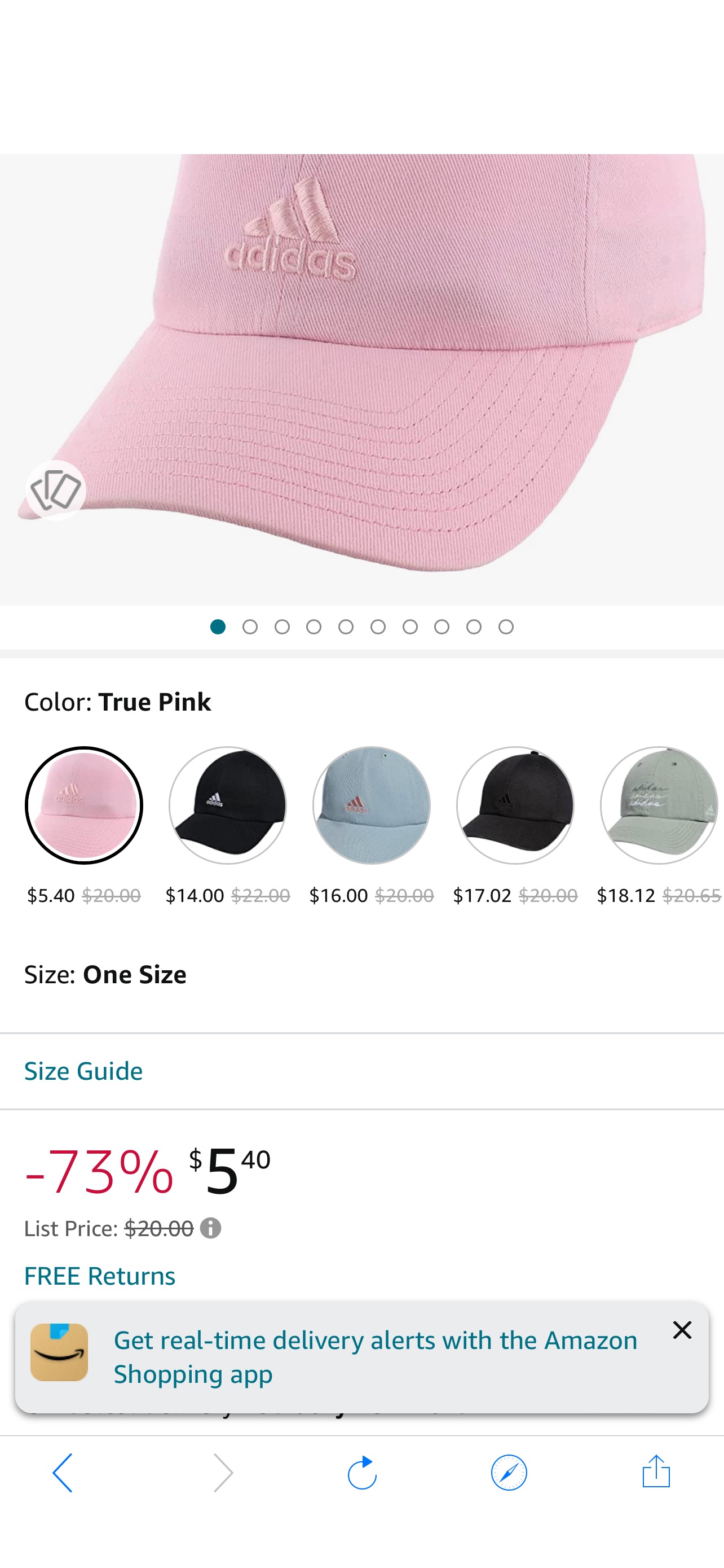 adidas Women's Saturday Relaxed Fit Adjustable Hat, Pink, One Size at Amazon Women’s Clothing store