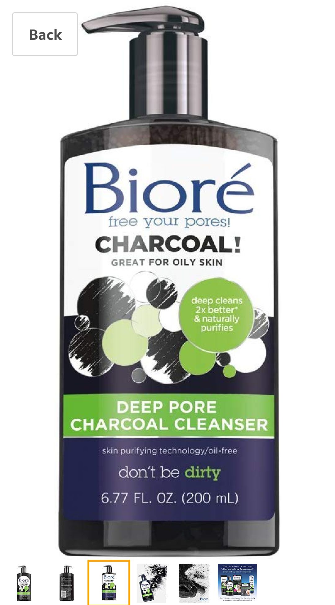 Amazon.com: Bioré Deep Pore Charcoal Cleanser for Oily Skin (6.77 oz) Daily Face Wash, Naturally Purifies Pores, Dermatologist Tested (Packaging May Vary): Beauty洗面奶