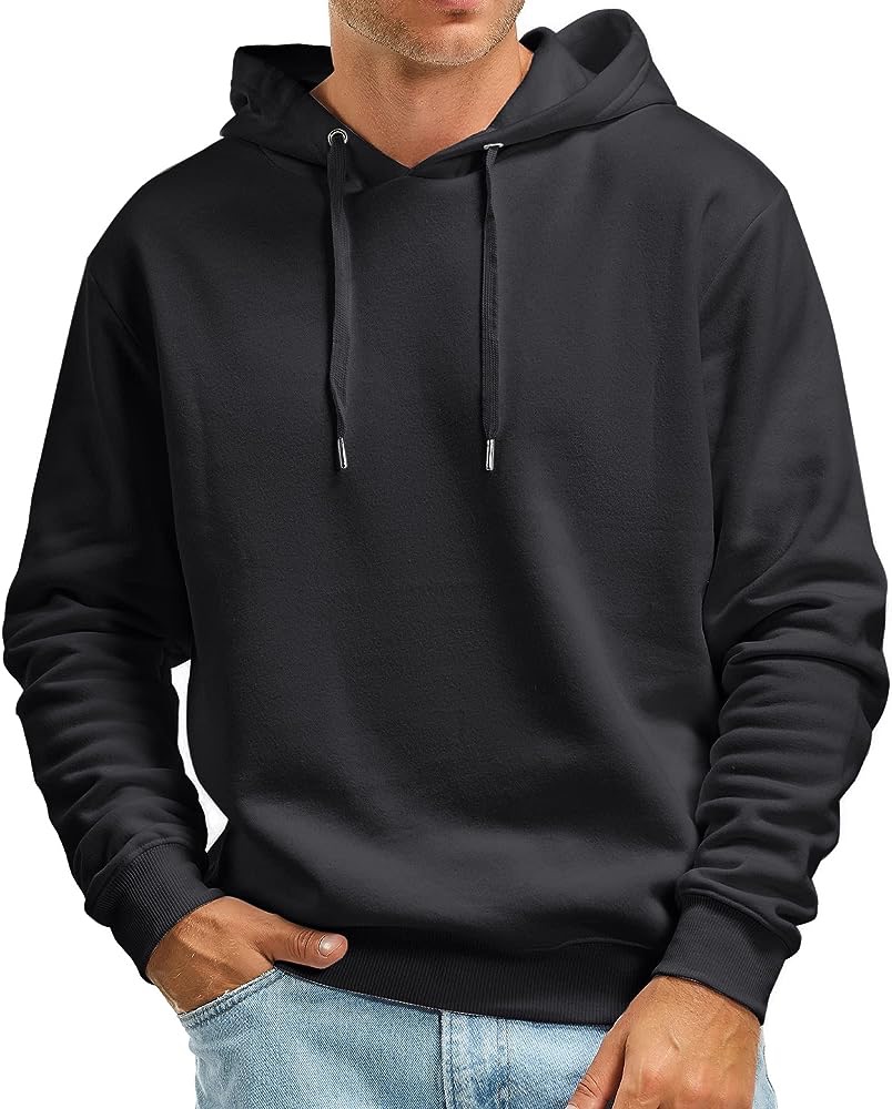 Amazon.com: Zrycn Mens Hoodie Sweatshirt for Men, Plush Fleece Pullover Hooded Sweatshirts for Men, Soft Cotton-Blend Plain Casual Hoodies Black : Clothing, Shoes & Jewelry男士卫衣